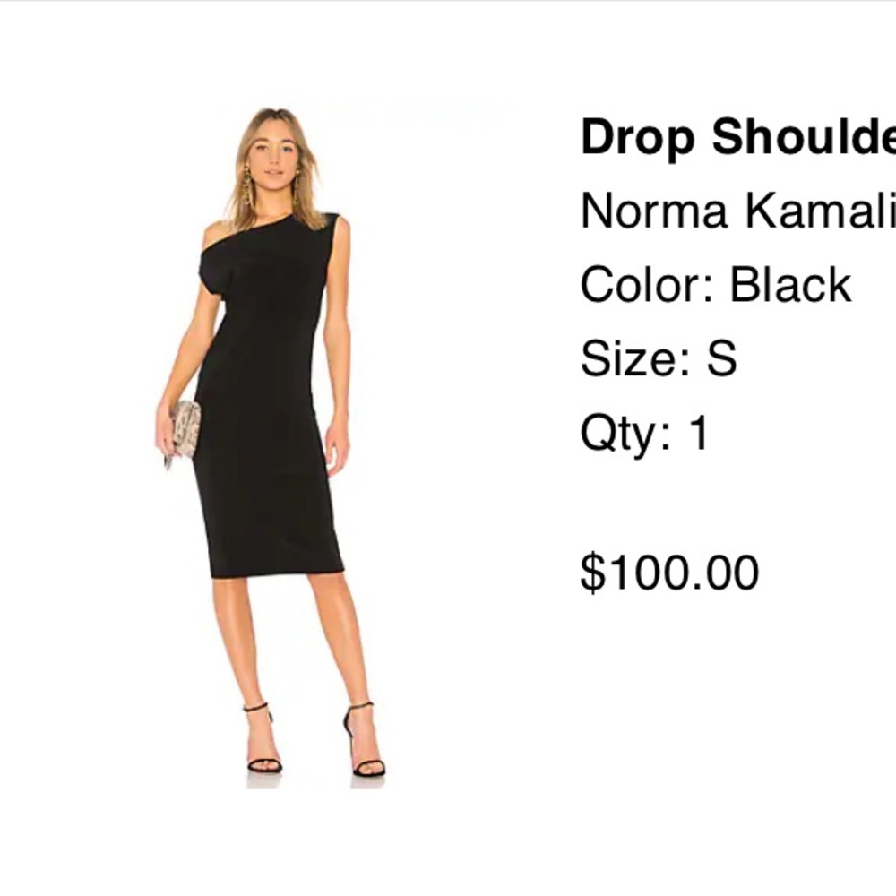 Norma Kamali Drop Shoulder Sleeveless Dress in Black